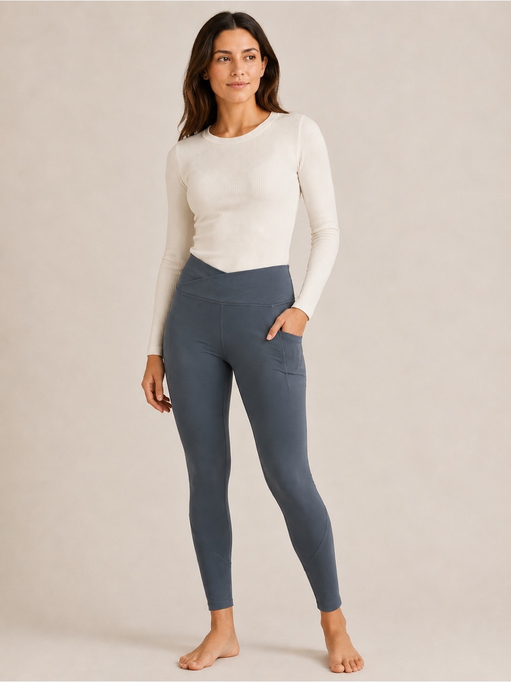 Athleta High-Rise Pocket Leggings in Slate Blue - Women